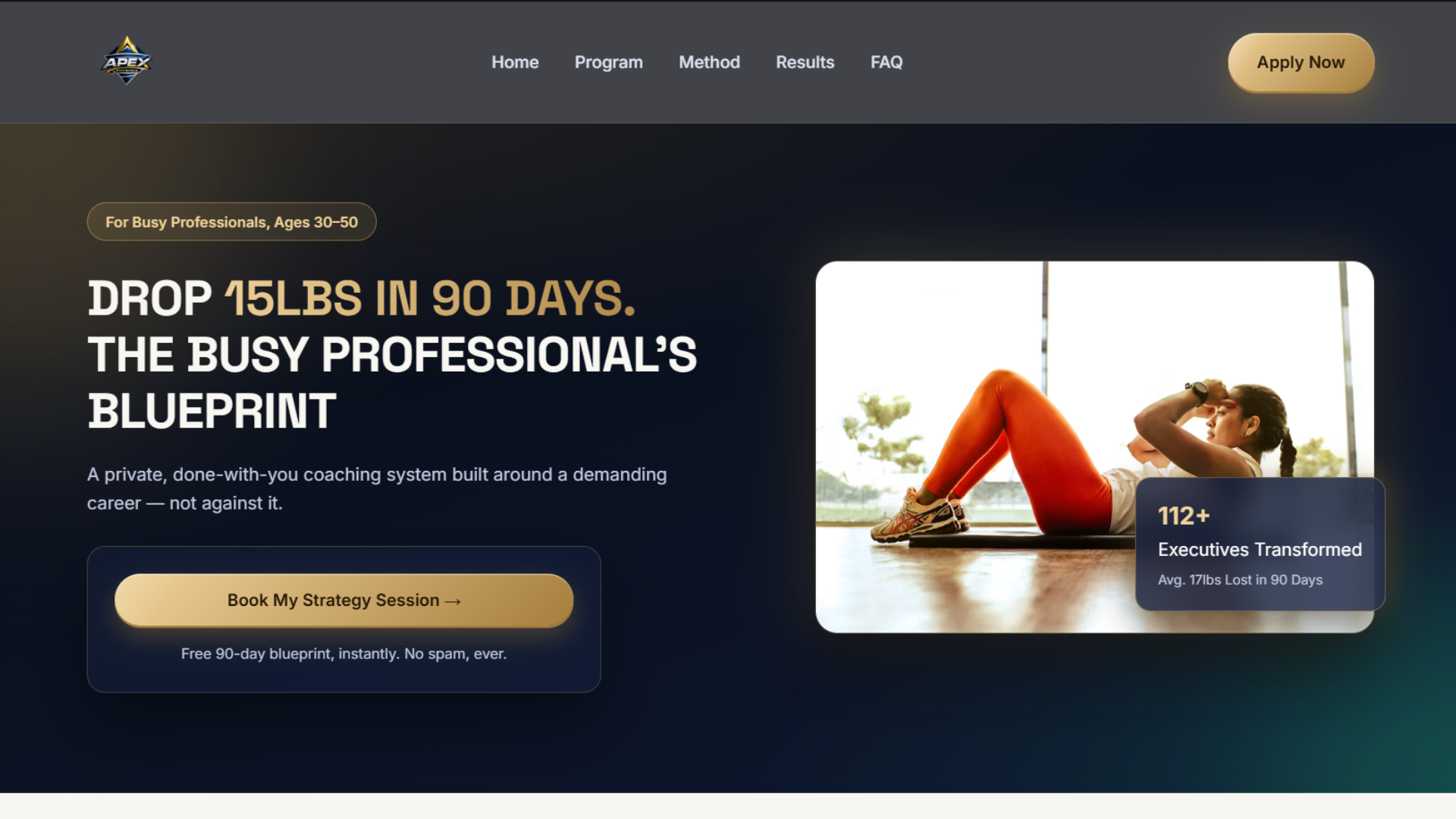 The 90-Day Fit Blueprint Funnel Mockup